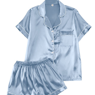 Short-Sleeve Pajama Set, Breathable And Cool Loungewear For Women, European And American Style Short-Sleeve Long Pants