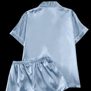 Short-Sleeve Pajama Set, Breathable And Cool Loungewear For Women, European And American Style Short-Sleeve Long Pants